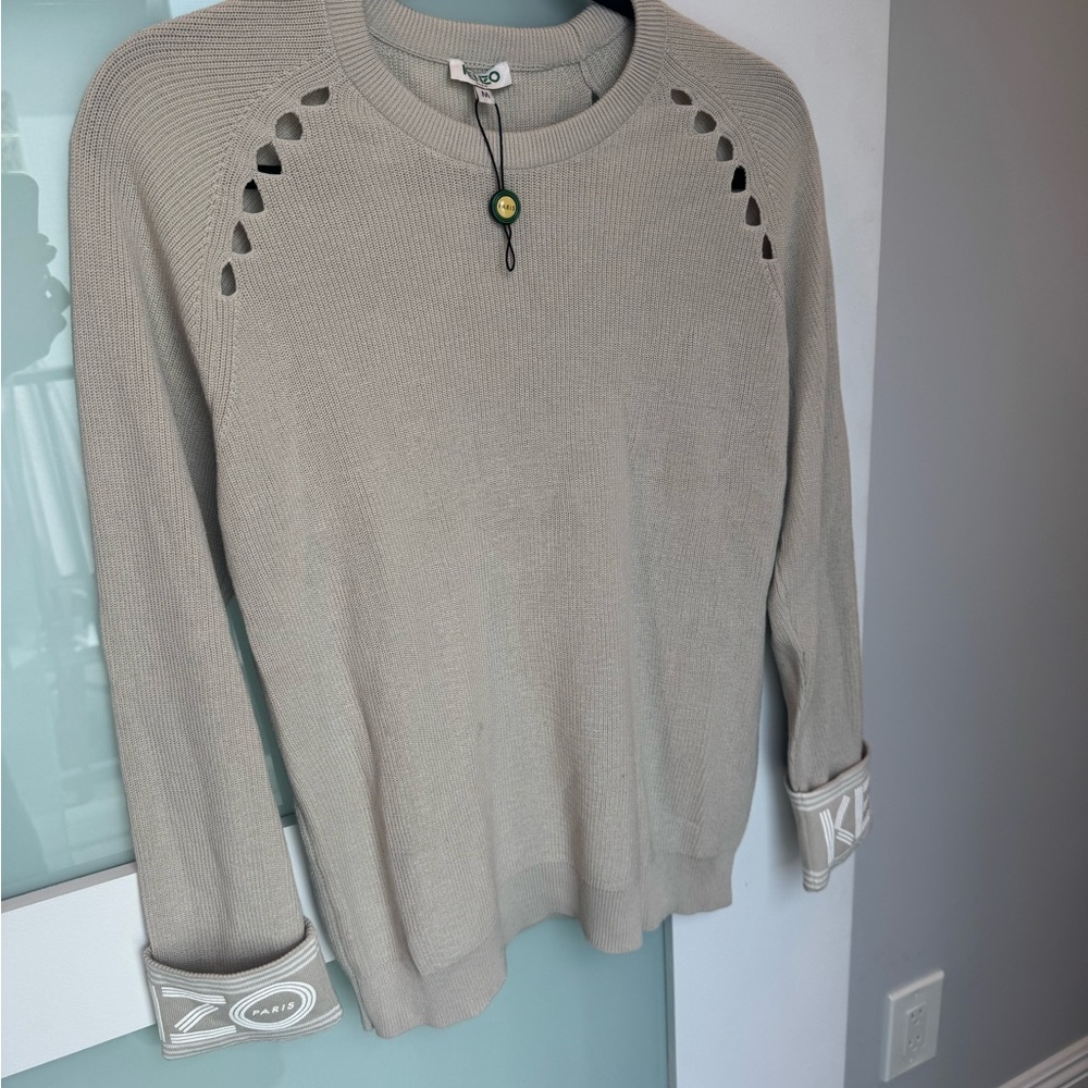 Kenzo Tan Crewneck Sweater with Soft Knit Texture
